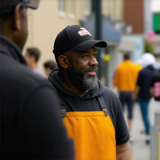 Business owner participating in Newark community event, fostering local relationships