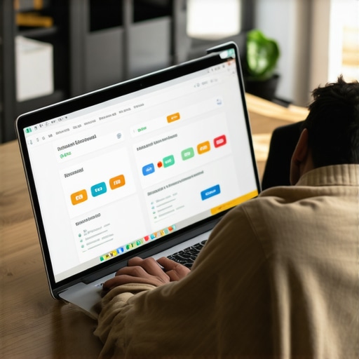 Person managing local SEO tools on laptop for Newark business