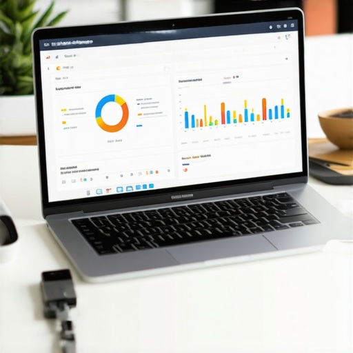 Laptop screen displaying local SEO analytics and ranking tools.