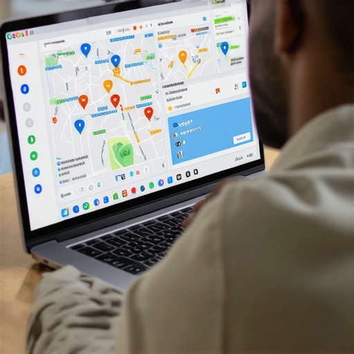 SEO specialist analyzing local search rankings and Google Maps analytics to optimize Newark business visibility.