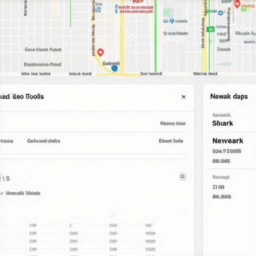 Screenshot showing Newark Google Maps rankings and analytics from SEO tools.