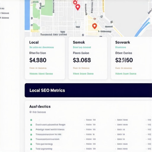 Screenshot of a digital dashboard showing Newark local SEO metrics and map rankings.