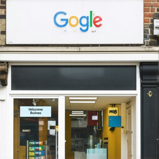 A well-maintained Newark storefront showing a Google My Business sign