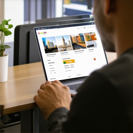 Person editing Newark business profile on a laptop