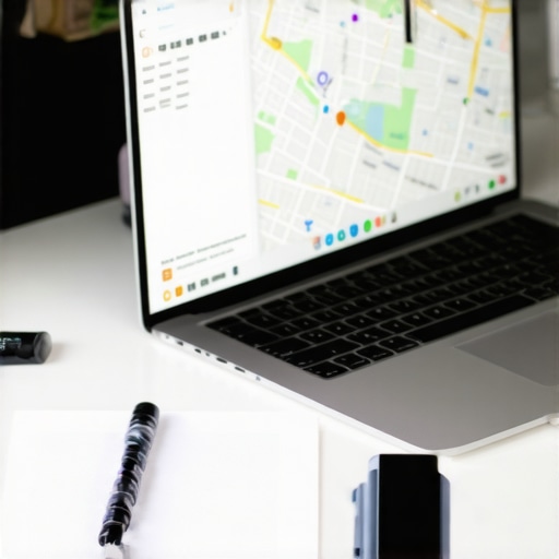 Tools for Long-Term Newark SEO Success Desk setup with SEO analytics tools and Newark city map