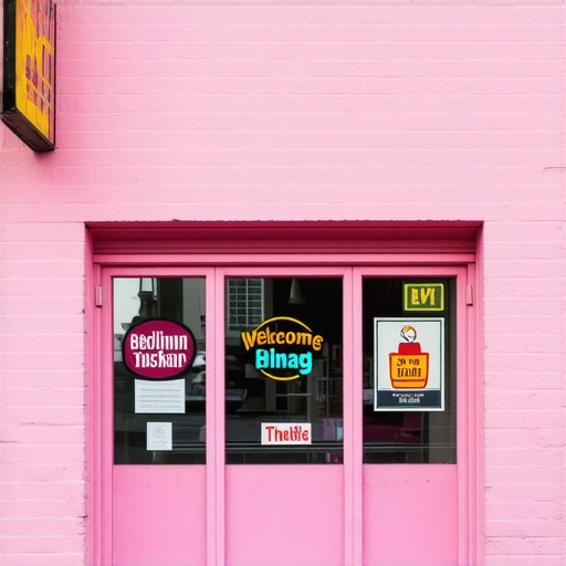 Exterior shot of Newark shop with lively signage and storefront