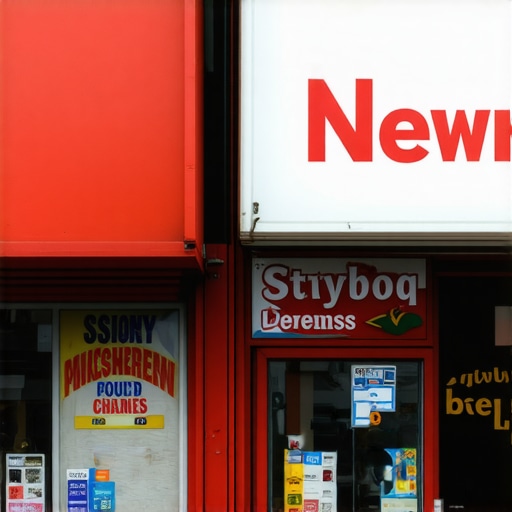 Vibrant Newark Business Scene Colorful storefront with active street in Newark