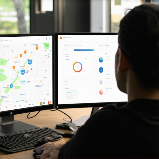 Expert reviewing local SEO analytics on Newark maps and rankings